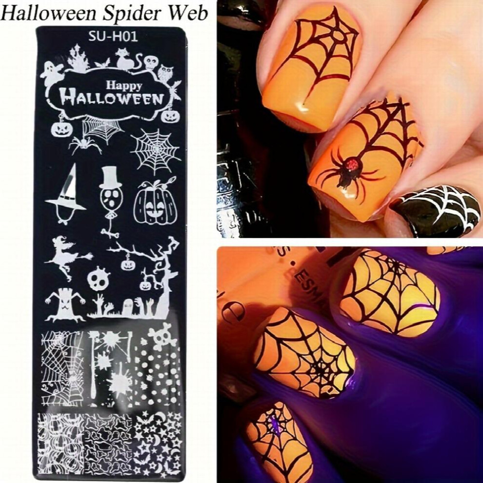 Halloween Nail Art Stamping Plates Graffiti Pumpkin Ghost Trick Nails Template Spooky Printing Mold For Manicure