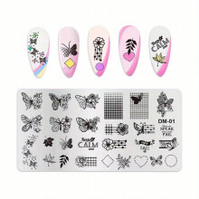 Stainless Steel Nail Stamping Plates Heart Moon Flowers Image Stamp Template Nails Printing Tool Nail Art Decoration Nail Decals Tools