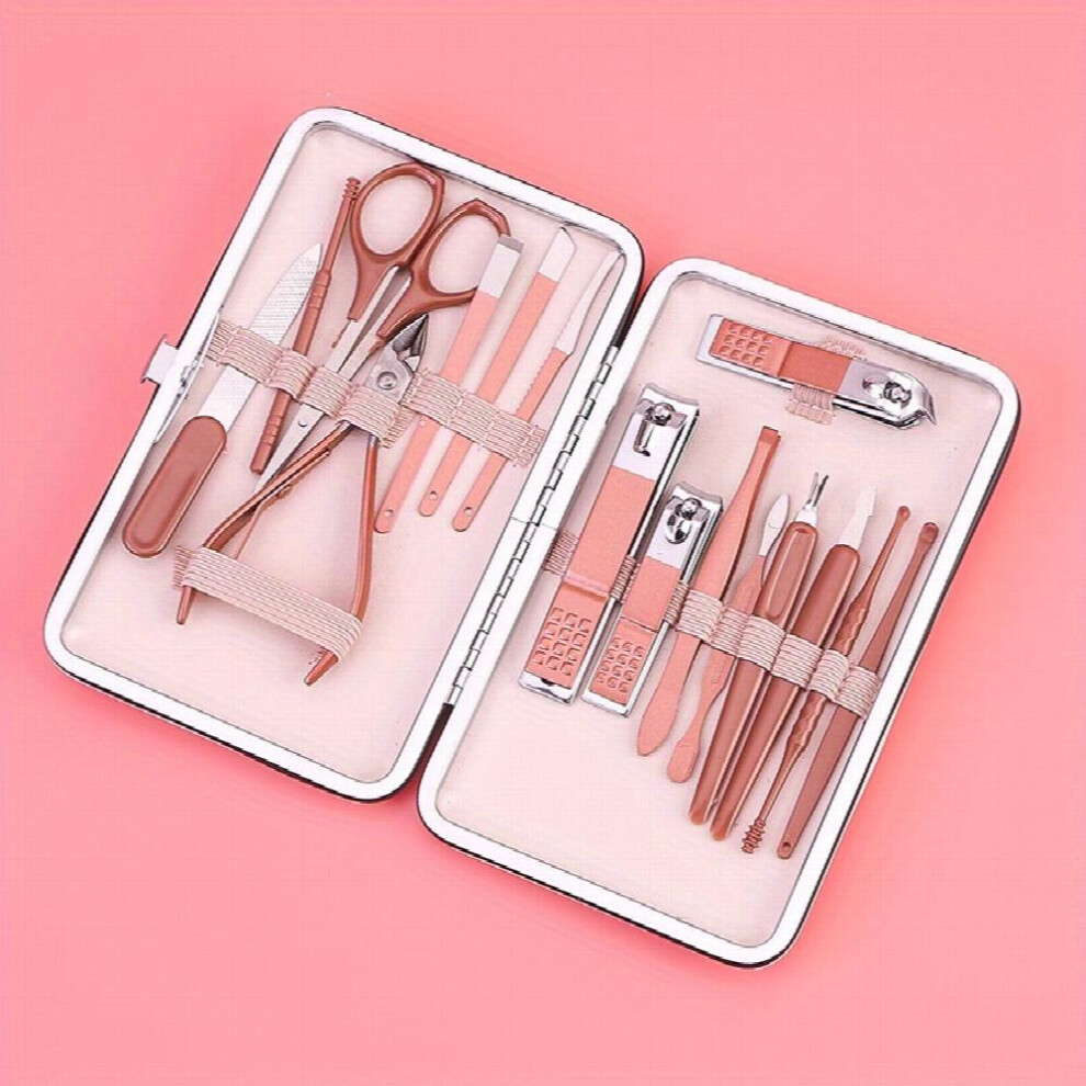 Professional Rose Golden Manicure Set Includes Nail Clippers Pedicure Scissors Cuticle Eagle Hook and Tweezers Perfect for At Home Manicures and Pedic