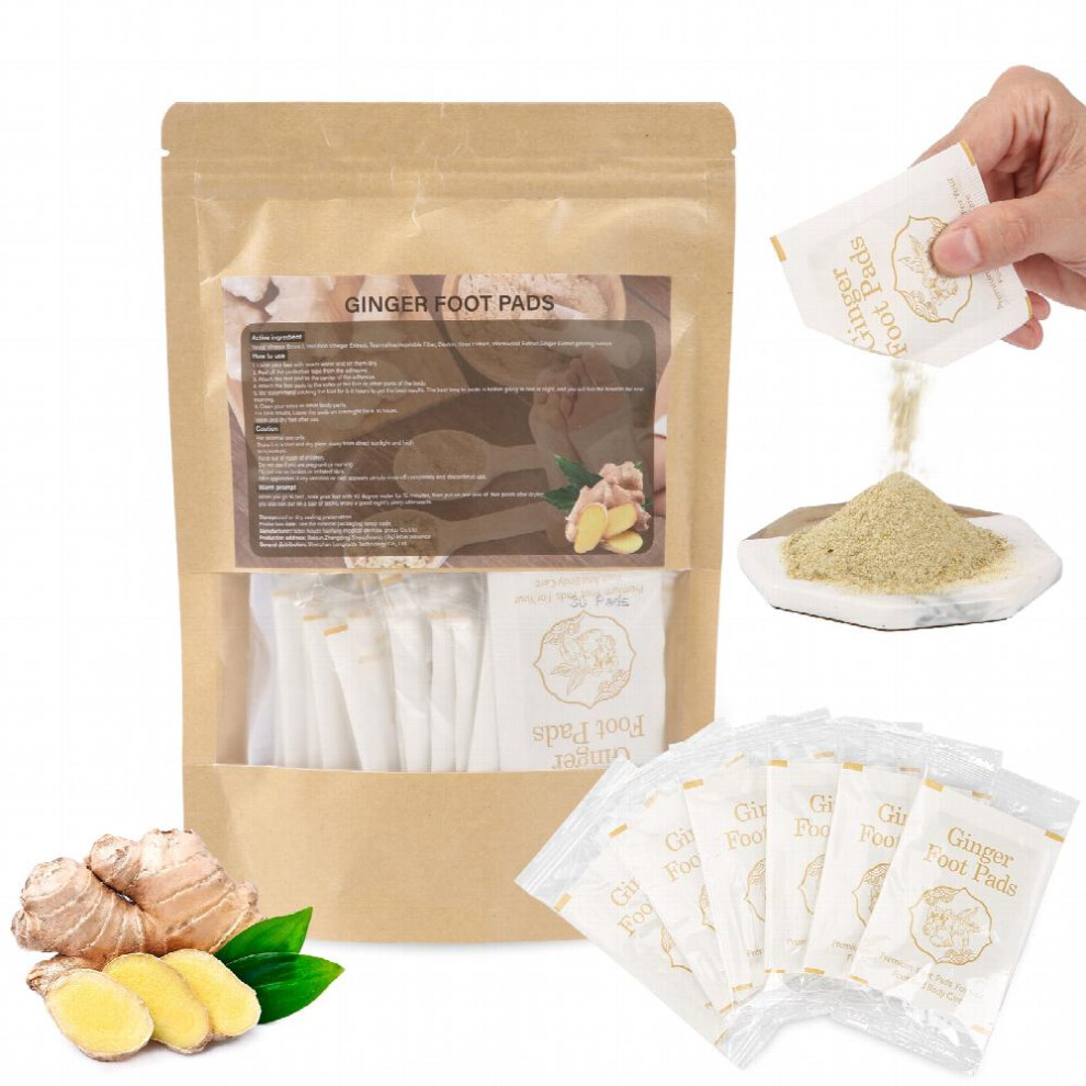 30 pcs Natural Ginger Foot Pads Deeply Cleansing Relaxing and Refreshing Foot Care