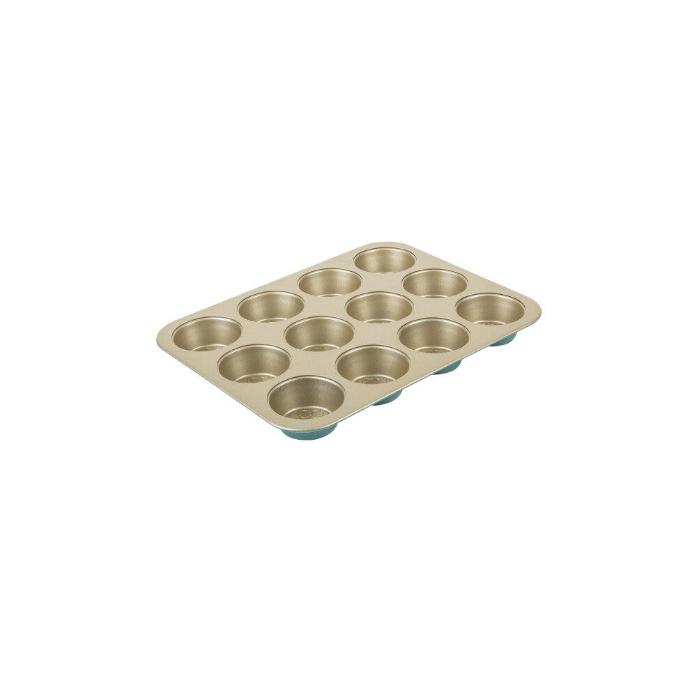 Prestige Nadiya Muffin Tin in Teal Baking Accessory Non Stick Mould - 12 Cups