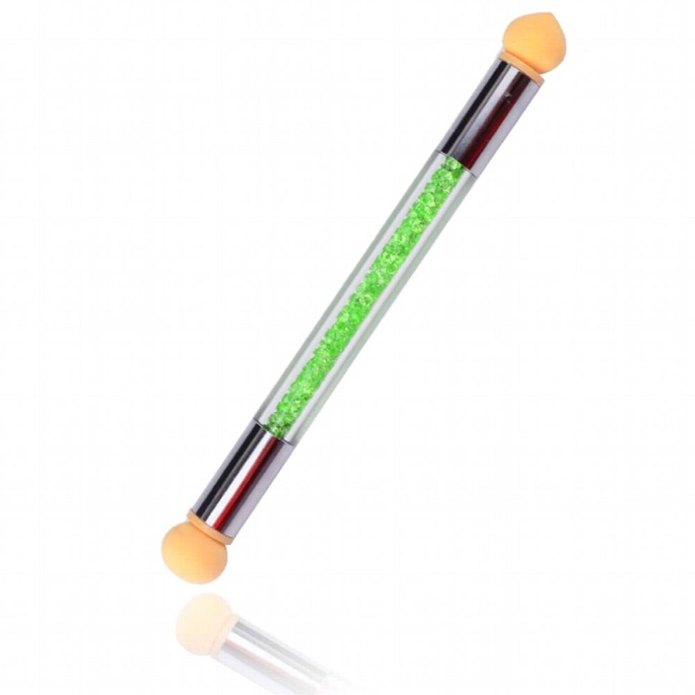 Double ended Gradient Shading Pen Dotting Brush Sponge Head Rhinestone Handle Crystal Nail Art Brush Nail Art Painting Tool