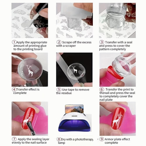 Silicone Nail Stamper Easy Nail Printing and Manicure Scraper 2