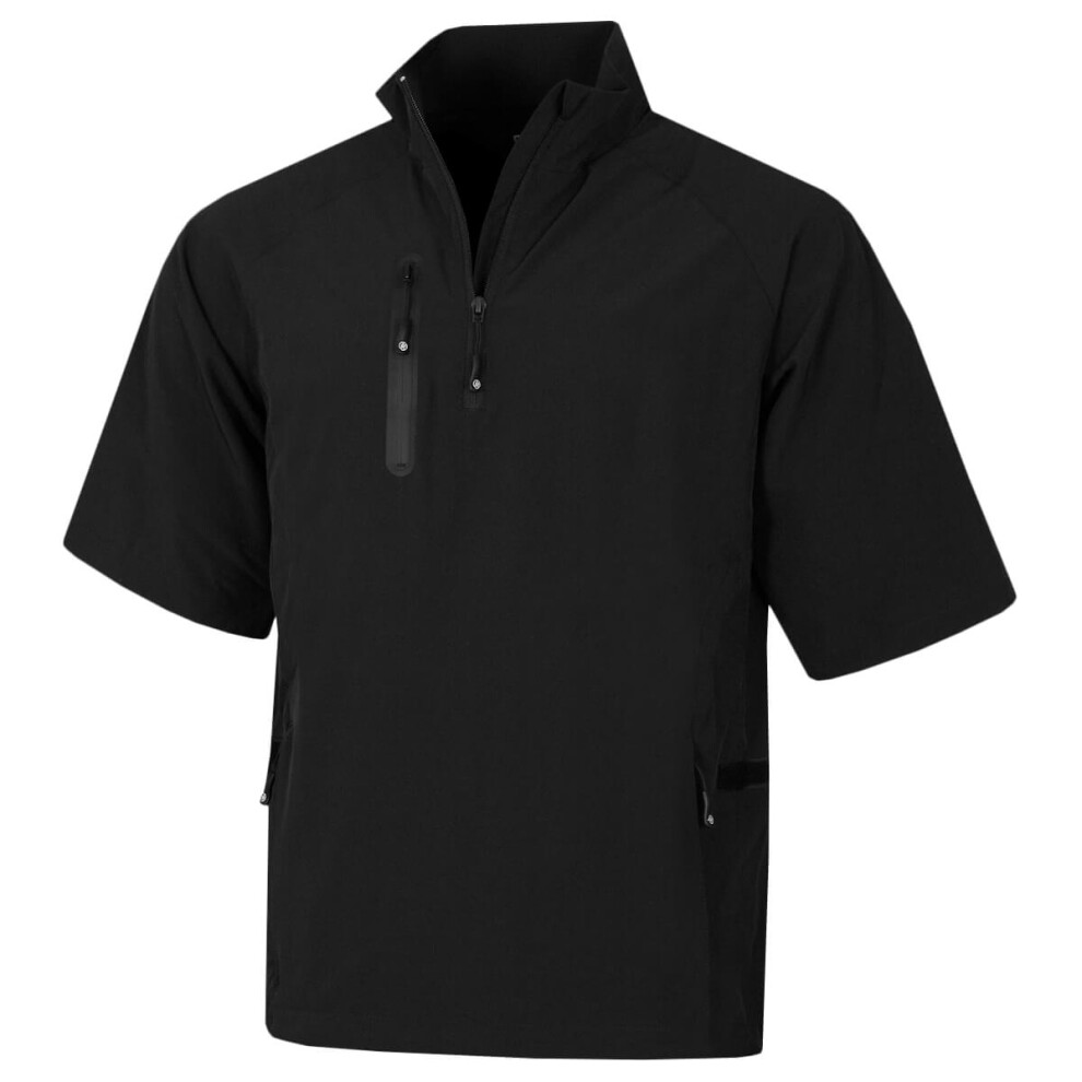 (XL, Black) Proquip Mens 2021 Pro Tech Short Sleeve Thermal Water Resistant Golf Wind Top