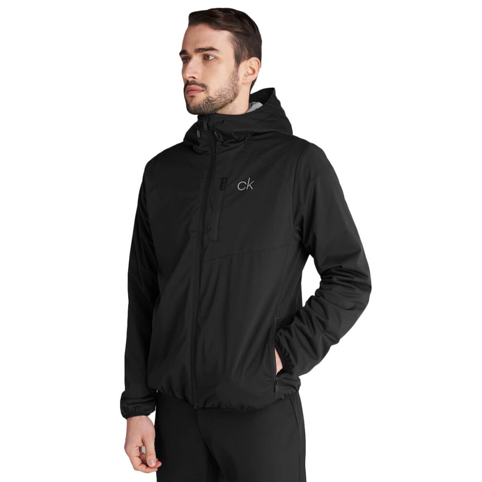 (XL, Black) Calvin Klein Mens 2021 Ultron Hooded Lightweight Breathable Stretch Golf Jacket