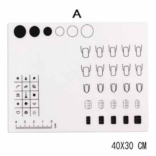 Foldable Washable Nail Art Tools Silicone Pad Stamping Pad for Filling and Practice