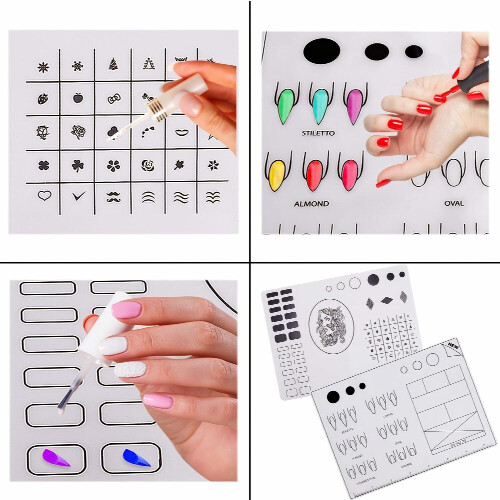 Foldable Washable Nail Art Tools Silicone Pad Stamping Pad for Filling and Practice 2