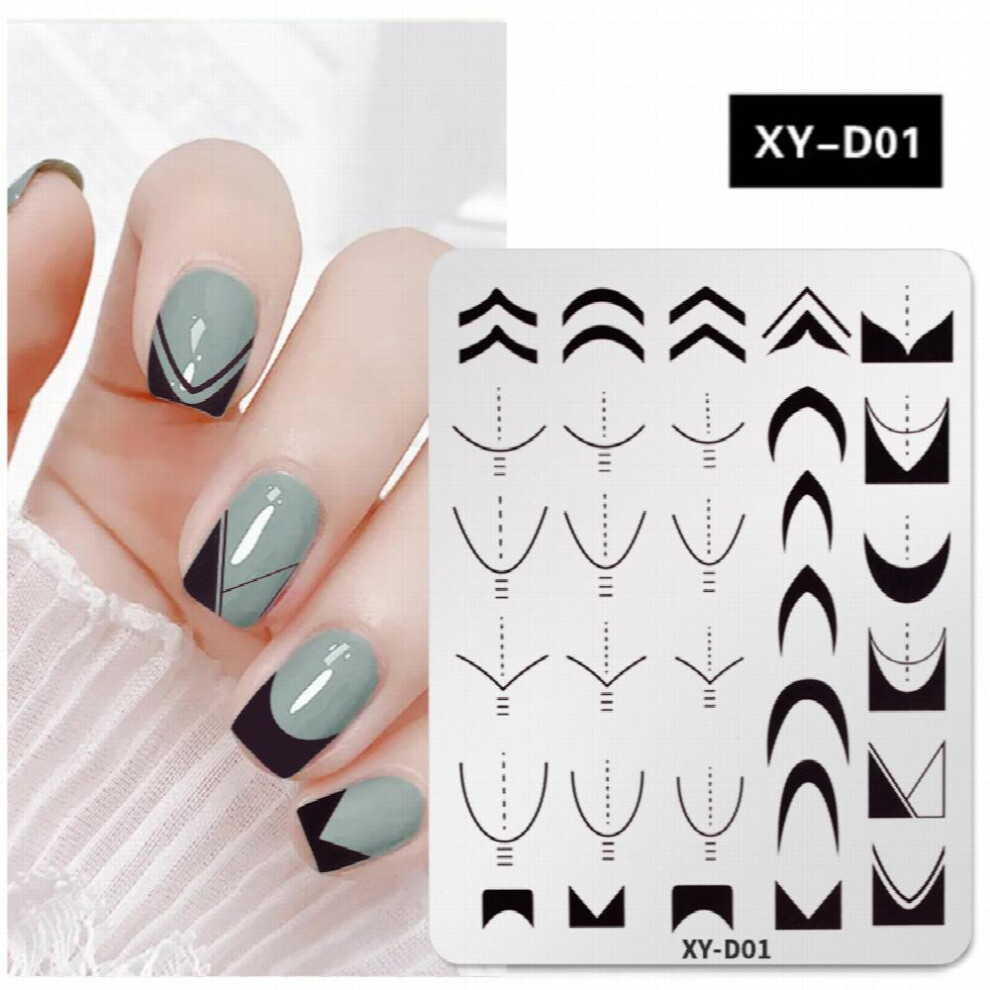 French Stamping Plates Set Nail Art Stamping Plates French Line Stamp Templates Kit Nail Image Plates For Women Girl Nail Manicure
