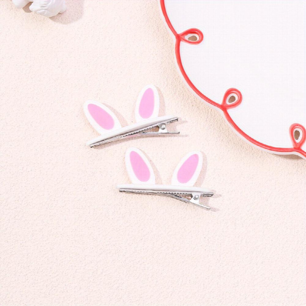 2pcs Cartoon Rabbit Ears Decor Hair Clip Duck Billed Clip For Side Hair Bang Braids Women Girls Baby Sweet Hair Clip-image-OPC-PC2H9W6-NEW