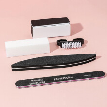5 pcs Professional Nail File Buffer Set with Acrylic Nail Brush Perfect for Manicure and Salon Use