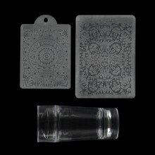 Clear Nail Art Stamping Stamper Scraper Set Nail Printing Template Tool For Stamped Nail Art