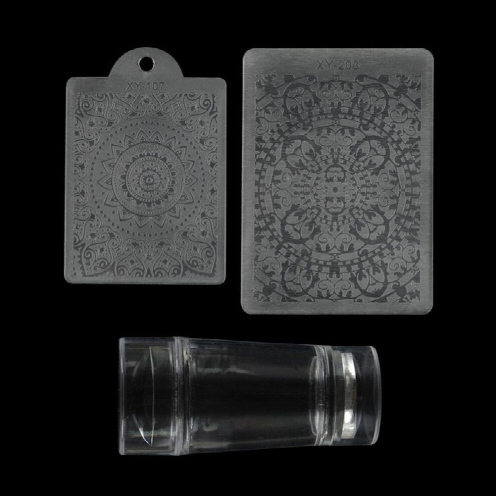 Clear Nail Art Stamping Stamper Scraper Set Nail Printing Template Tool For Stamped Nail Art