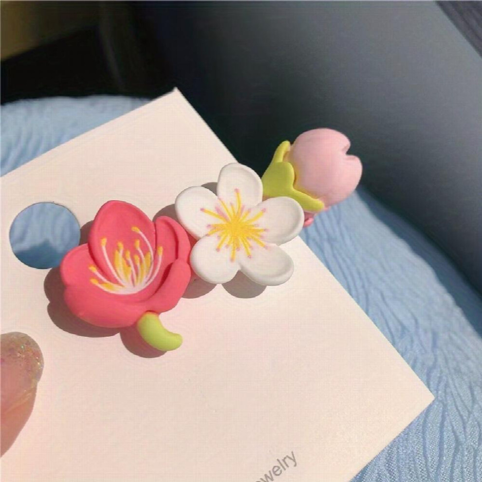 Cartoon Flower Decor Hair Clip Colorful Duck Billed Clip For Side Hair Bang Women Girls Baby Sweet Hair Clip-image-OPC-PC2HBN6-NEW