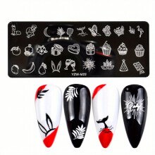 Love Cake Butterfly Nail Printing Template Steel Facial Mask Printing Template with Banana Leaf