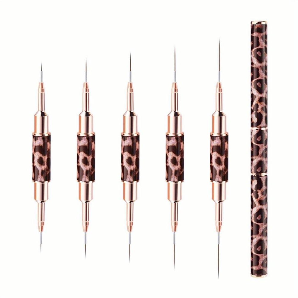 5 pcs Double Ended Nail Art Brushes Set Thin Nail Brushes for DIY Nail Art Perfect for Drawing and Liner 5 Pcs