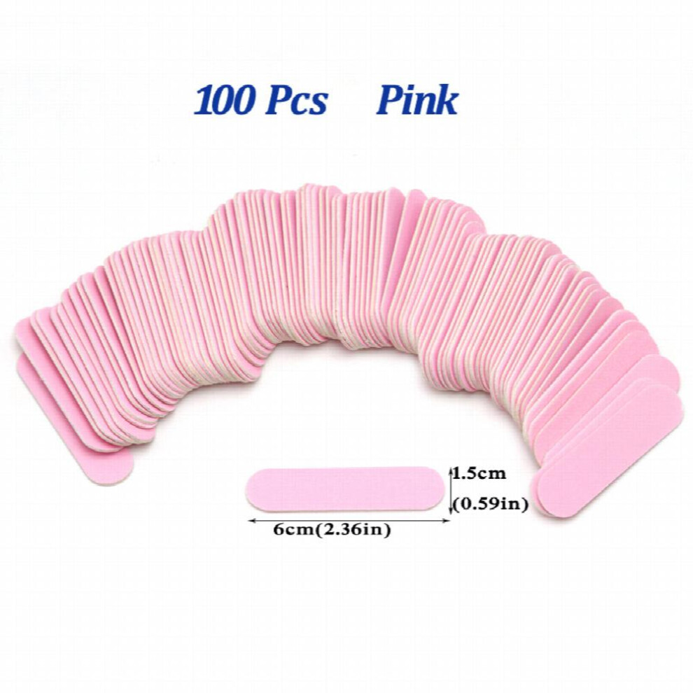 100 Pcs Double Side Nail Files Disposable Mini Wooden Nail File Buffer Strips Colorful Manicure Files For Nail Art Salon