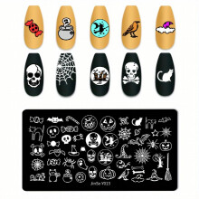 Stainless Steel Nail Stamping Plates Halloween Image Stamp Template Nails Printing Tool Nail Art Decoration Nail Decals Tools