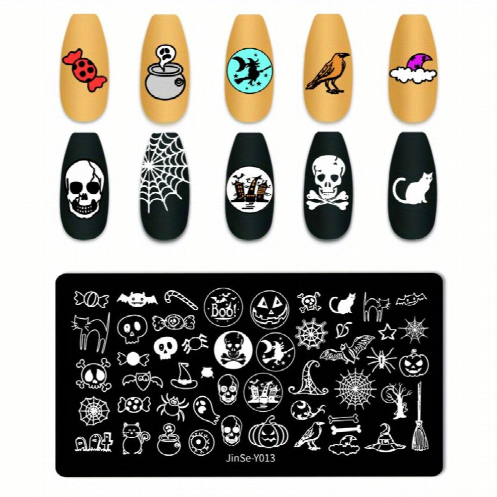 Stainless Steel Nail Stamping Plates Halloween Image Stamp Template Nails Printing Tool Nail Art Decoration Nail Decals Tools