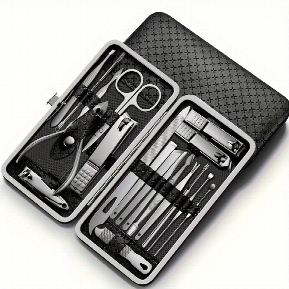 19pcs Complete Nail Care Set Includes Nail Clippers Nail Nippers and Nail Polish Tools for Manicure and Pedicure