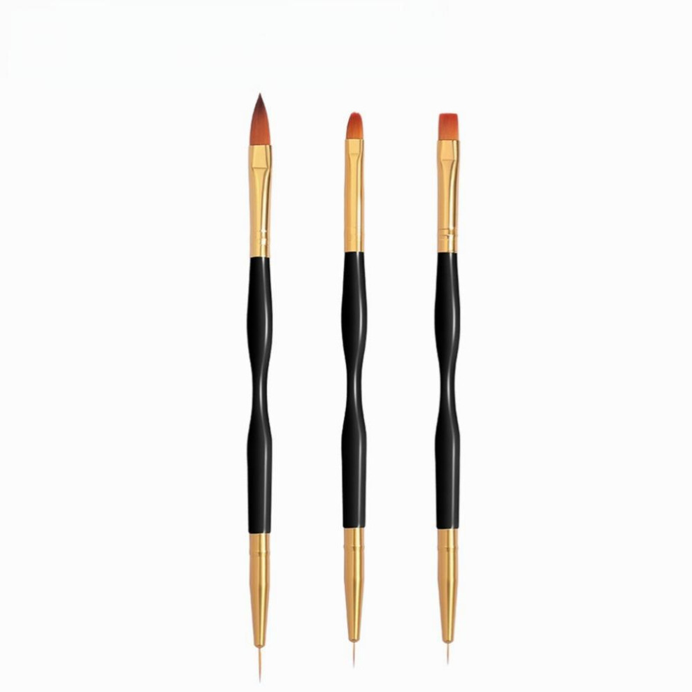 3Pcs Set Double Head Nail Brush Set French Stripe Nail Art Liner Brush Set Drawing Brushes Manicure Nails Line Painting Pen Nails Accessories