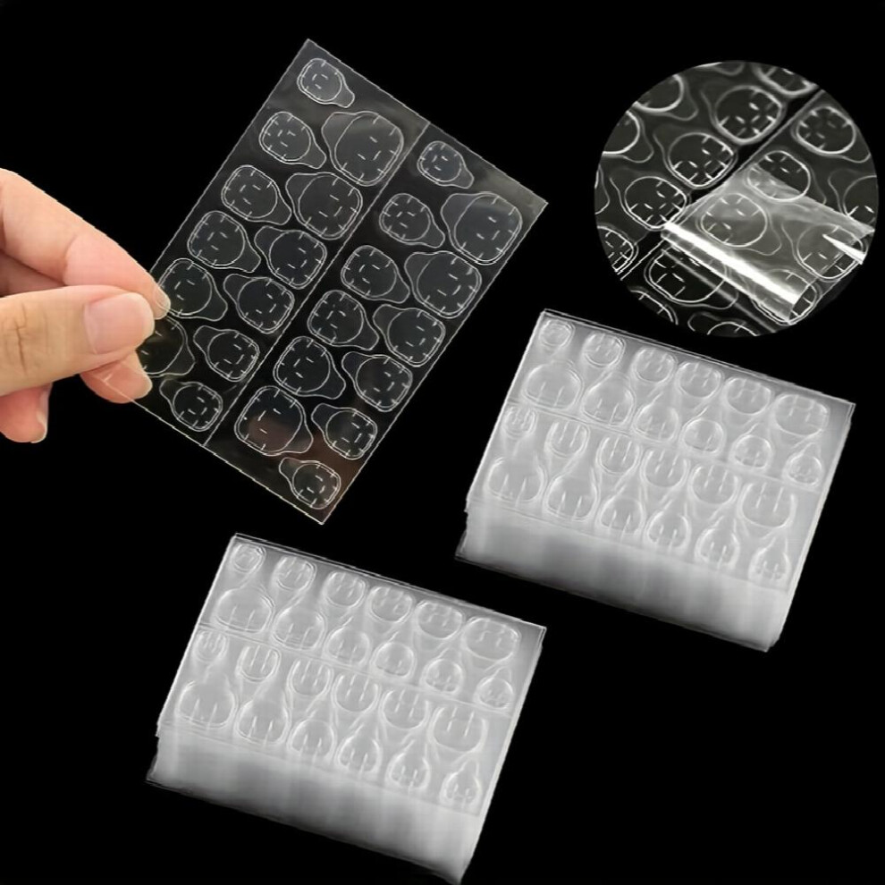 1200pcs 50 Sheets Waterproof Breathable Jelly Double Sided Adhesive Tabs Nail Glue Sticker False Nail Tips For Manicure Regular Size
