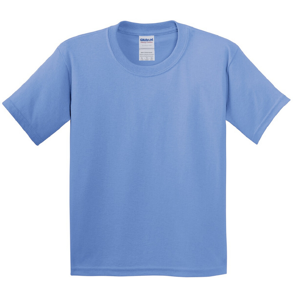 (XL, Carolina Blue) Gildan Childrens Unisex Heavy Cotton T-Shirt (Pack Of 2)