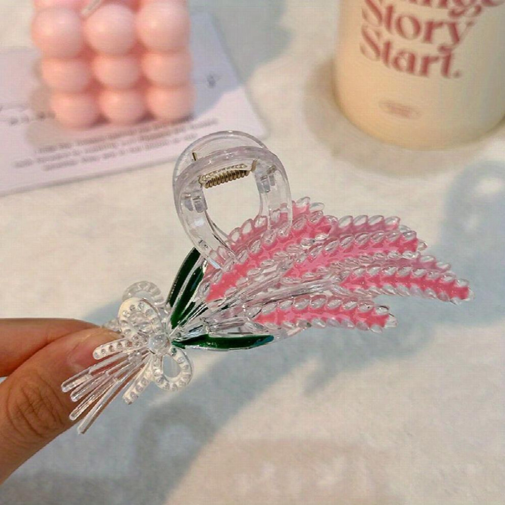 Sweet Hair Claw Colorful Wheat Ears Shaped Hair Claw Nonslip Shark Claw For Ponytail Bun Holder Women Girls Hair Clip-image-OPC-PC2HCGB-NEW