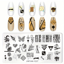 Leopard Butterfly and Heart Nail Stamping Plates Stainless Steel Nail Art Decoration Tool for Nail Printing and Decals