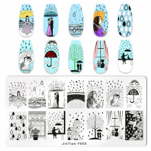 1 pcs Geometry Leaves and Animals Nail Art Stamping Plate Set of 12 Manicure Templates for Stunning Nail Designs Perfect for and Birthday Parties