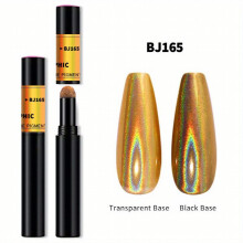 Nail Powder Air Cushion Pen Dual use For Eyeshadow And Manicure Mirror Effect On Acrylic Nail Laser Series Of Holographic Magic Powder Pen For Salon &