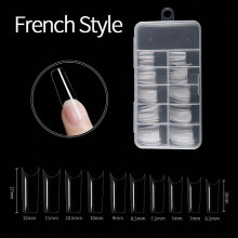 100pcs Natural Acrylic Nail Tips 10 Sizes for French Nails Perfect for DIY Nail Art and Salon Use Multiple Styles