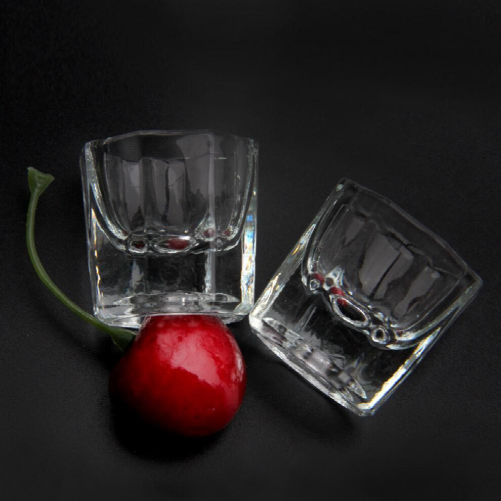 2 pcs Mini Glass Crystal Cup for Nail Art Acrylic Liquid Powder Dappen Dish Bowl Glassware Nail Art Tools