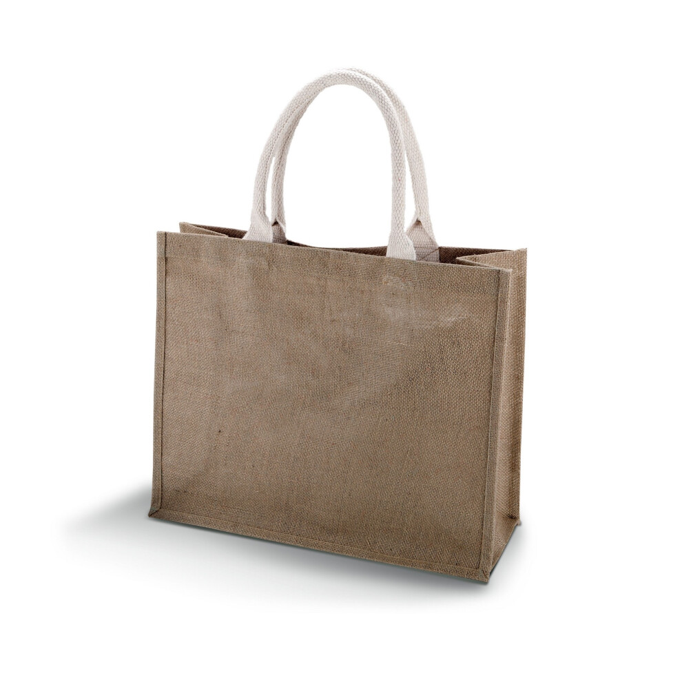 (One Size, Cappuccino) Kimood Womens/Ladies Jute Beach Bag (Pack of 2)