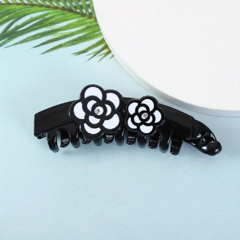 Camellia Printed Hair Claw Rhinestone Hair Claw Nonslip Hair Claw Clip For Ponytail Bun Holder Women Girls Hair Clip-image-OPC-PC2HCNS-NEW