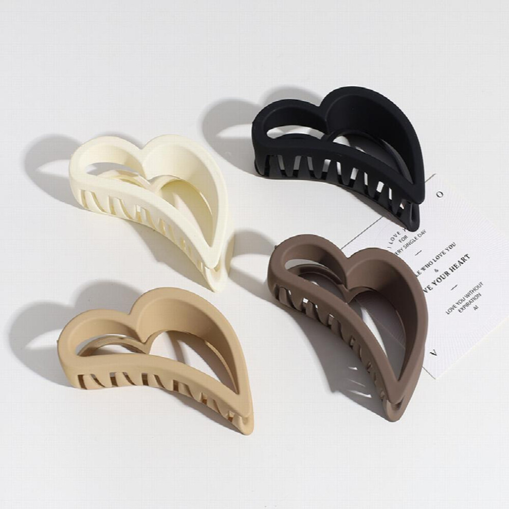 4pcs Heart Hair Claw Clips Solid Curve Hair Clips For Women Girls Daily-image-OPC-PC2HCQV-NEW