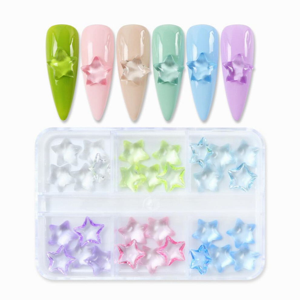 30pcs Transparent Star Nail Art Rhinestones Transparent Star Nail Art Charms Nail Art Decoration Stuff