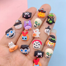 20 40pcs bag Mini Cartoon Colored Halloween Bat Nail Rhinestones Gems Glitter Nail Art Jewelry Ornament Jewelry Making Hairwear Accessories