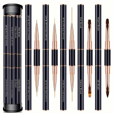5pcs Professional Nail Art Brush Set Double Ended Acrylic Brushes for Salon Manicures at Home
