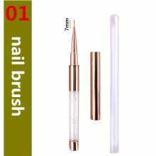 1PC Metal Handle Nail Brush Nail Art Brush Line Painting Drawing Brushes Crystal Acrylic Thin Liner Drawing Pen Manicure Tools