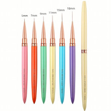 5 7 9 11 15 18mm Metal Handle Nail Liner Brush Set Drawing Lines Stripe Painting Flower Pen For Nail Art Manicure