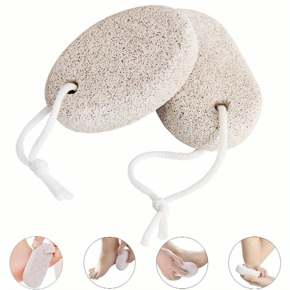2pcs Natural Pumice Stone For Feet And Hands Callus Dead Skin Remover Pedicure Tools Foot Scrub Natural Foot File Exfoliation Foot Care Tool