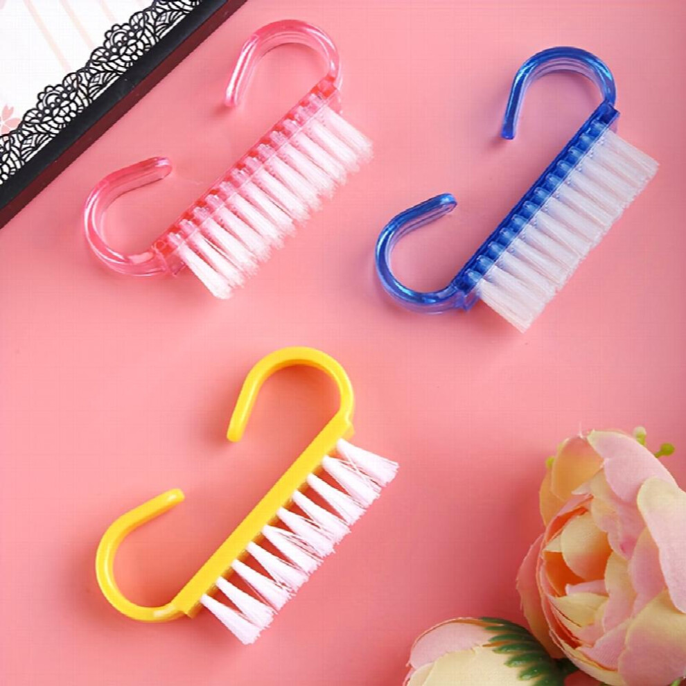 30pcs Handle Grip Nail Brush Fingernail Scrub Cleaning Brush Nail Art Remover Brush Pedicure Manicure Brushes