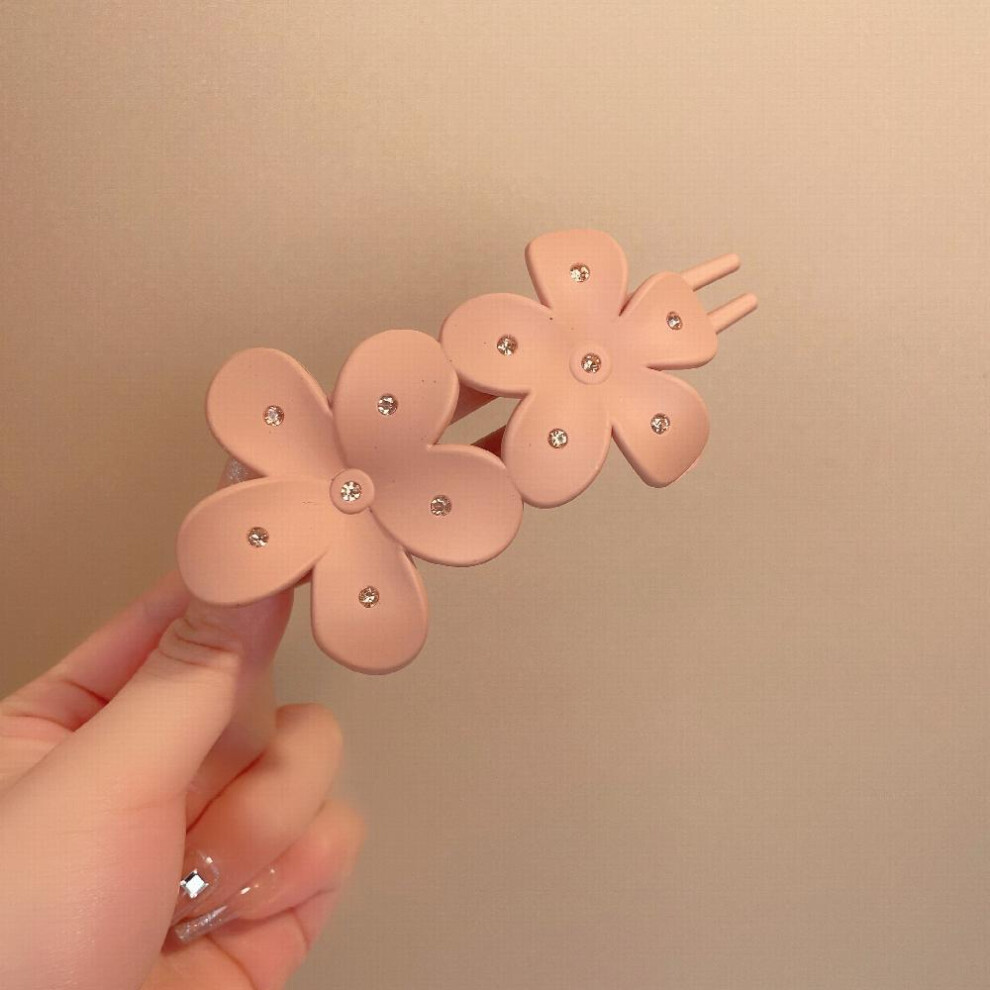 Large Flower Shaped Duck Billed Clip Rhinestone Decor Hair Clip Style Hair Claw For Side Hair Ponytail Women Girls Sweet Hair Accessories-image-OPC-PC2HCS5-NEW