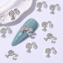 10pcs Girls Head Nail Art Charms With Crystal Rhinestones 3D Girl Nail Art Accessories 3D Glitter DIY Nail Art Decoration Jewelry