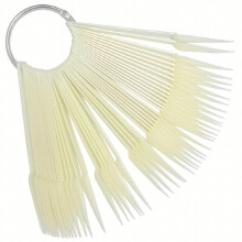50 Pcs Fan Shape Plastic Nail Art Tips Display Polish Board Display Practice Sticks With Metal Split Ring Holder