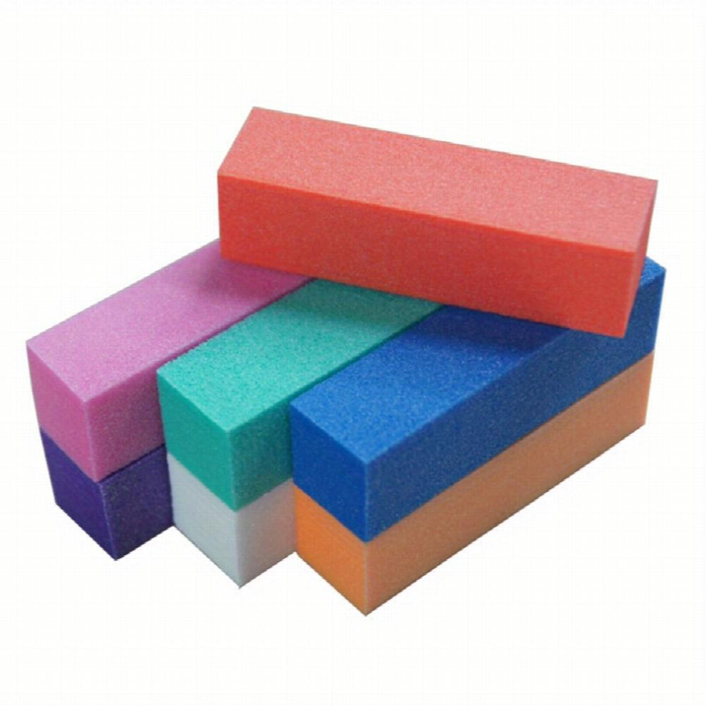 3pcs High Elastic Beancurd Block Sanding Block Sponge Nail File Manicure Tool Four Sides Scrub Sponge File Sanding Rub Strip