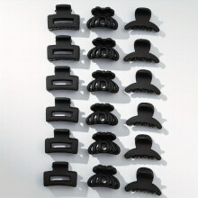 18PCS Rubber Frosted Square Hair Claw Mini Small Hair Clip Hair Accessory Female