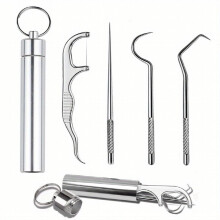4Pcs Reusable Metal Toothpicks For Teeth Portable Stainless Steel Toothpicks Pocket Set With Holder Tooth Cleaning Kit For Outdoor Picnic Camping Trav