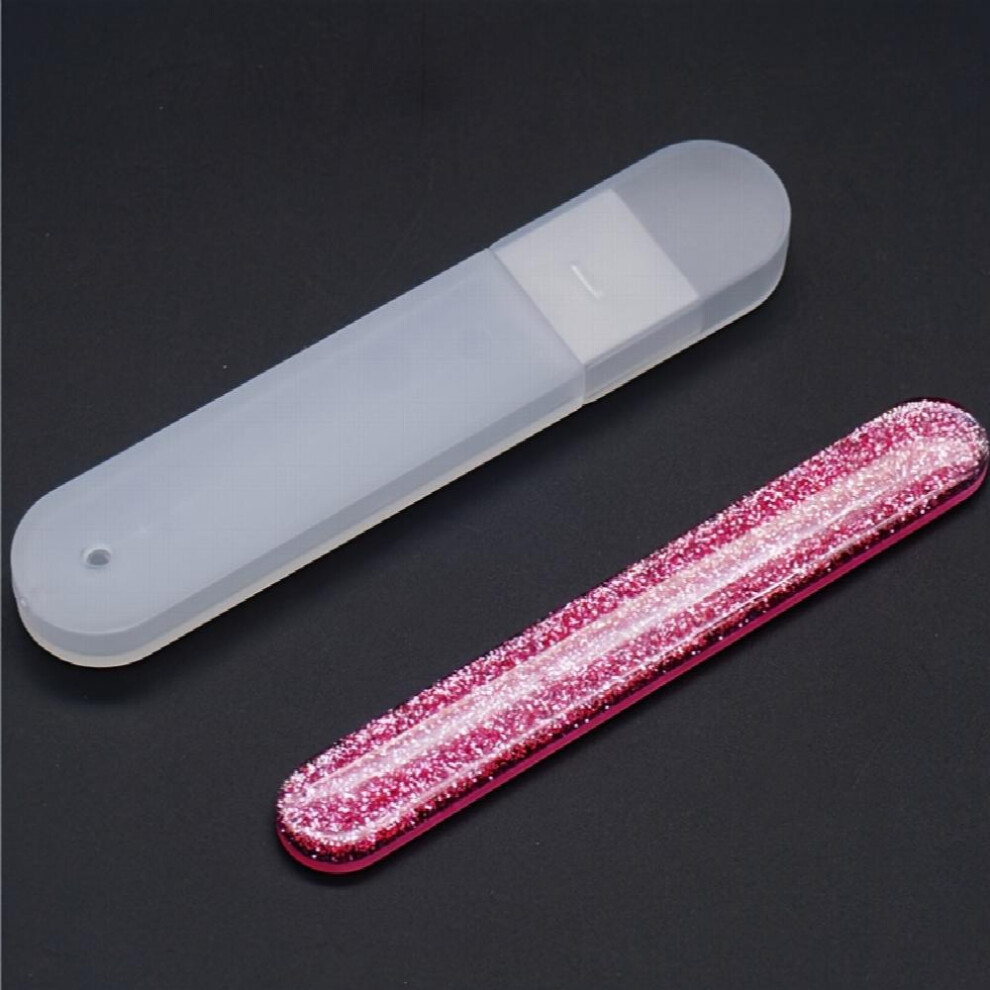 Glitter Glass Nail Files Buffer Professional Sanding Polishing Files Glitter Nail File Grinding Manicure Art Tools With Storage Box