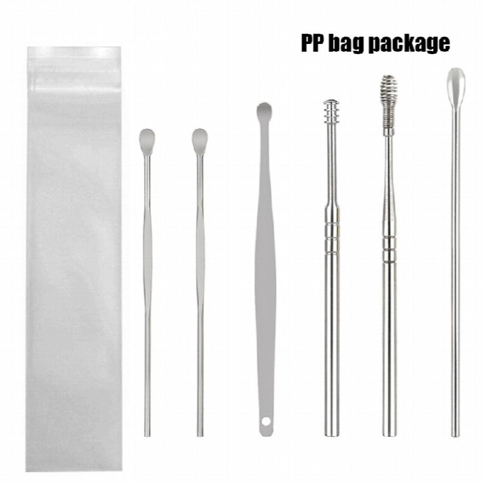 6pcs Ear Cleaner Wax Removal Tool Earpick Sticks for Easy and Effective Earwax Removal Health Care Earpick Spoon for Cleaning and Maintenance